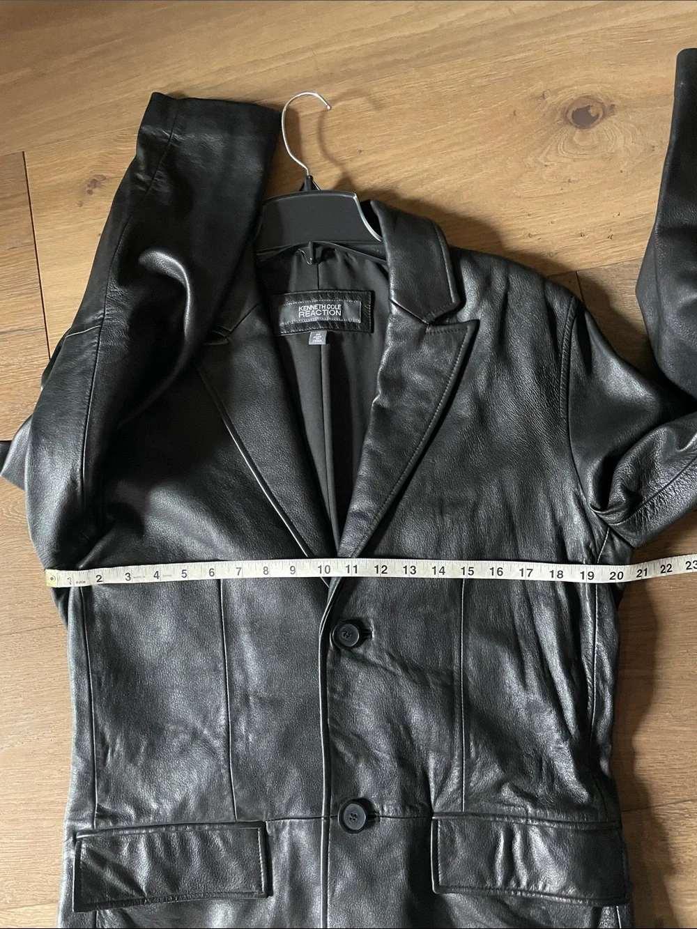 Kenneth Cole Vintage Black Leather Jacket Blazer Men’s Size Medium